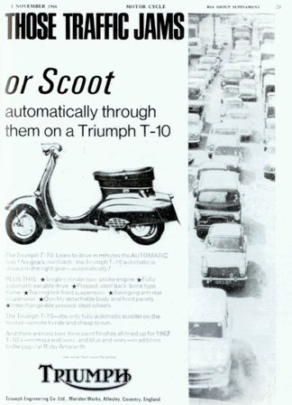 1966 - Triumph Pubblicità T-10
