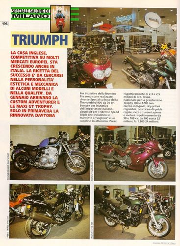 1994 Salone Motociclistico EICMA Milano Triumph