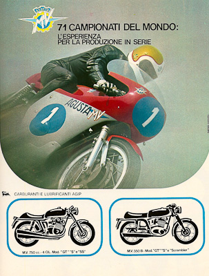 Pubblicit anni 70 MV Agusta