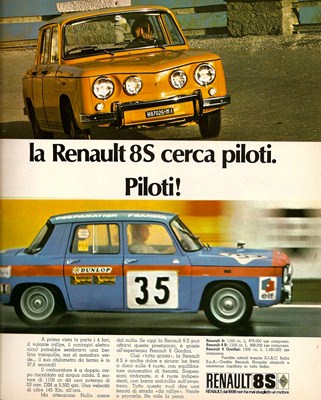 Pubblicit anni 70 Renault 8S