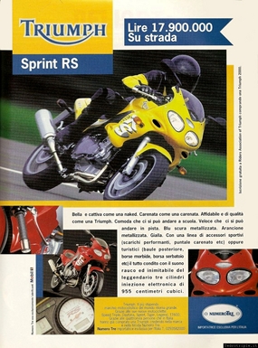 2000 pubblicit Triumph Sprint RS