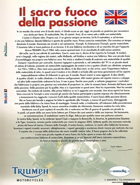 2002 pubblicit Triumph Sacro fuoco della passione