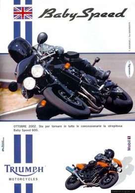 2002 pubblicit Triumph Baby Speed