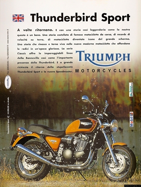 2003 pubblicit Triumph Thunderbird Sport