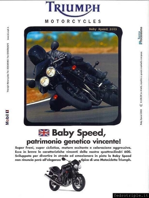 2003 pubblicit Triumph Baby Speed
