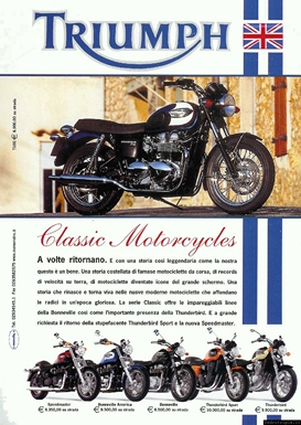 2003 pubblicit Triumph Bonneville 2003 pubblicit Triumph Classic Motorcycles