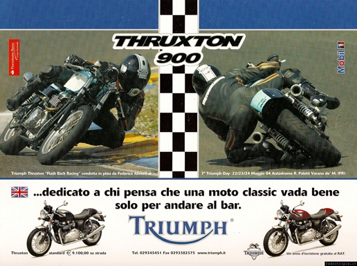 2004 pubblicit Triumph Thruxton Flashback