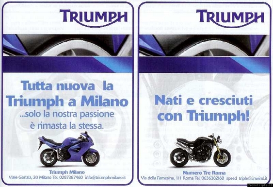2004 pubblicit Triumph Milano