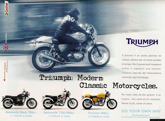 2005 pubblicit Triumph Classic Motorcycles