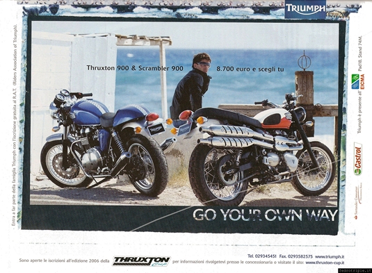 2005 pubblicit Triumph Thruxton Scrambler
