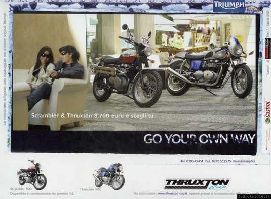 2005 pubblicit Triumph Thruxton Scrambler