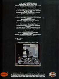 1991 pubblicità Harley-Davidson Harley Davidson Carlo Talamo