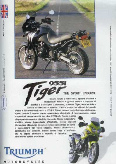 2001 pubblicità Triumph Tiger 955cc