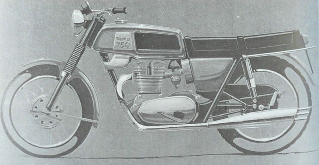 1968 Triumph Bozzetto finale Trident Ogle