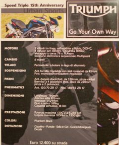 Triumph Speed Triple SE 15th Anniversary 1994-2009