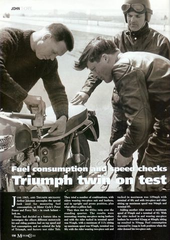 1965 - Triumph test consumo carburante