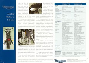 1991 Triumph Catalogo Trident 750 e 900