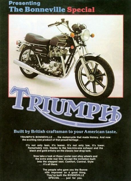 1980 Pubblicit Bonneville T140D USA