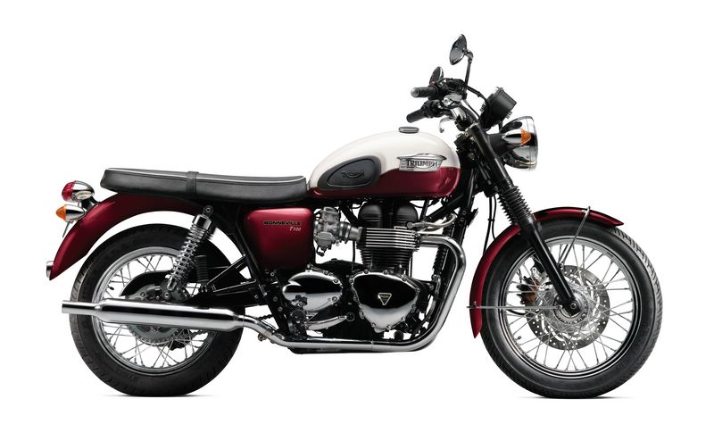 MY2012 - Triumph Bonneville T100 "Cranberry Red/New England White"