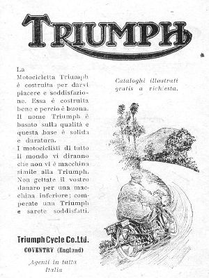 Pubblicit Advertising Triumph Motorcycles