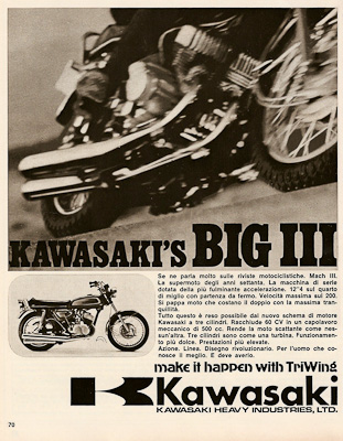 Pubblicità anni 70 Kawasaki