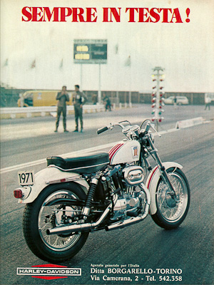 Pubblicit anni 70 Harley-Davidson