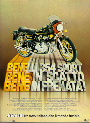 Pubblicit anni 70 Benelli