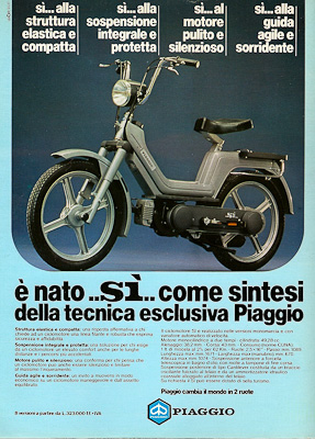 Pubblicit anni 70 Piaggio Vespa Ciao