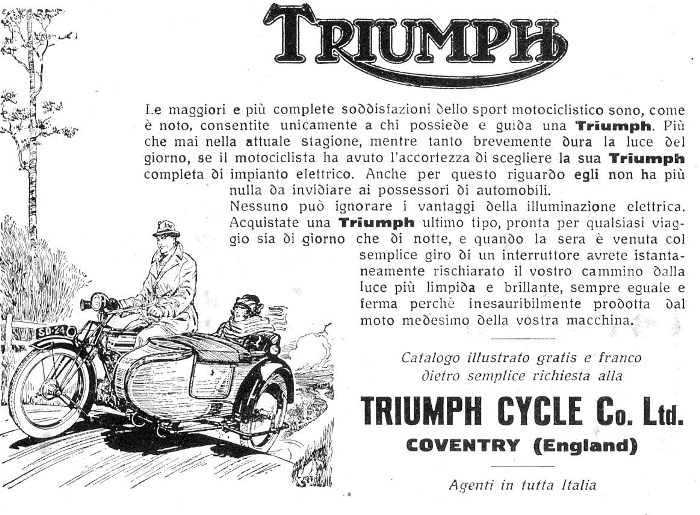 Storia Triumph in Italia pre-Hinckley importatori distributori