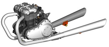 2009 Triumph Thunderbird Twin 3D CAD drawing