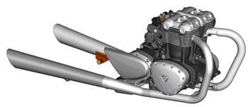2009 Triumph Thunderbird Twin 3D CAD drawing
