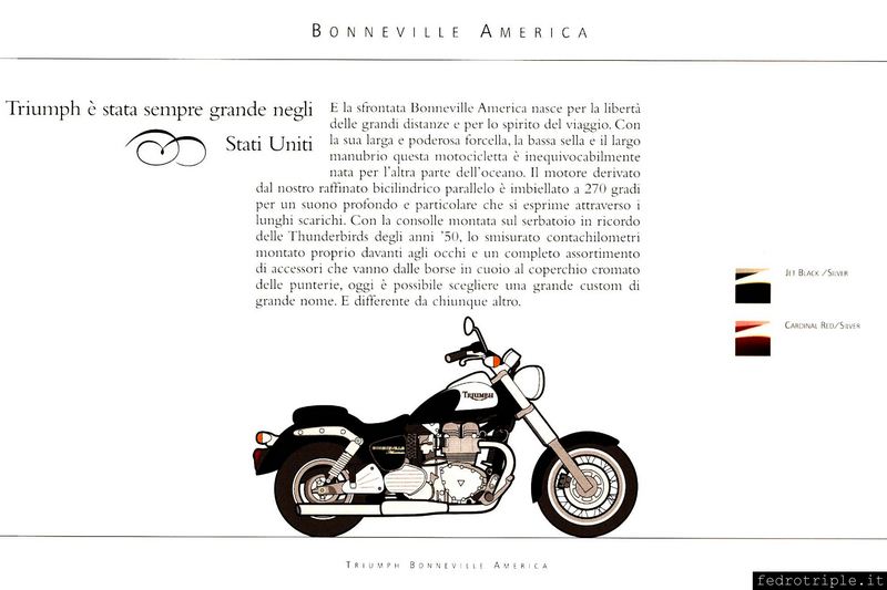 2002 Triumph Bonneville America Catalogo ufficiale