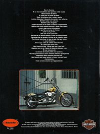 1992 pubblicit Harley-Davidson Carlo Talamo