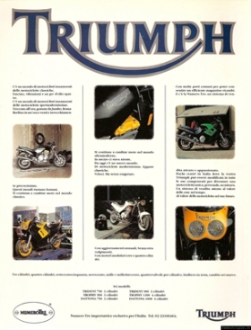 1992 Pubblicità Triumph Numero Tre Daytona Trophy