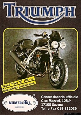 1997 Pubblicità Triumph Numero Tre Speed Triple