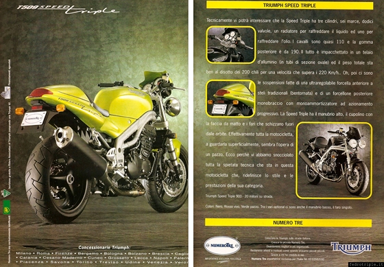 1997 Pubblicità Triumph Numero Tre Speed Triple