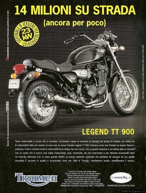 1999 Pubblicità Triumph Numero Tre Legent TT