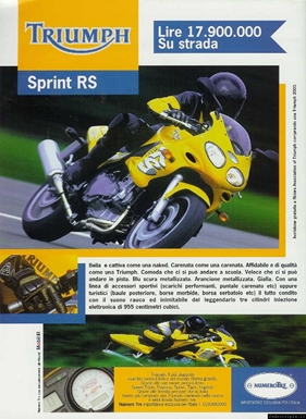 2000 pubblicità Triumph Sprint RS
