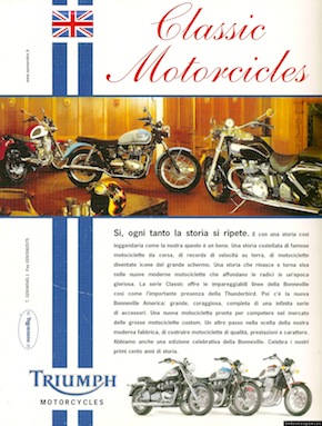 2001 pubblicità Triumph Modern Classic