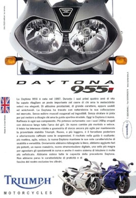2001 pubblicità Triumph Daytona 955i