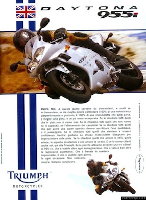 2001 pubblicit Triumph Daytona 955i