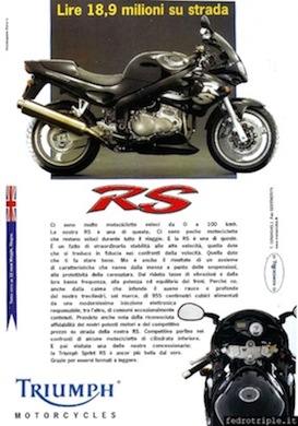 2001 pubblicit Triumph Sprint RS