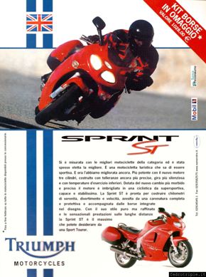 2002 pubblicità Triumph Sprint ST