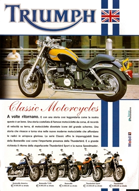 2003 pubblicità Triumph Classic Motorcycles Speedmaster