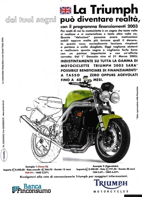 2003 pubblicit Triumph Speed Triple