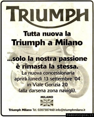 2004 pubblicità Triumph Milano