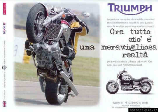 2004 pubblicità Triumph Rocket III