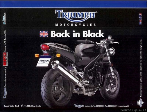 2004 pubblicità Triumph Speed Triple Black