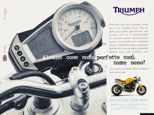 2005 pubblicità Triumph Speed Triple