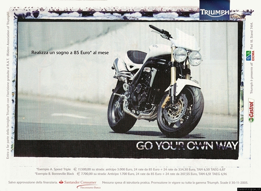 2005 pubblicità Triumph Speed Triple